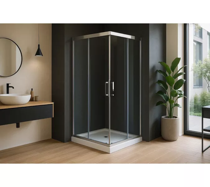 Душевой уголок Royal Bath RB HPD-T-CH 90х80х200 (прозрачное), изображение 2