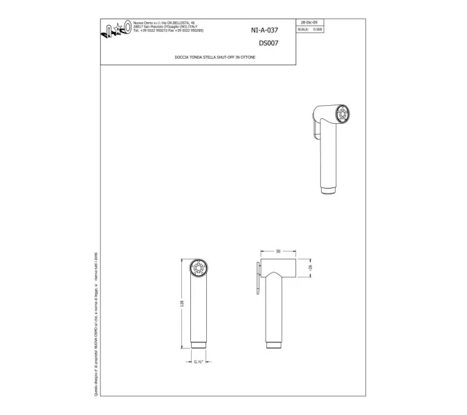 Гигиенический душ Graffio  с прогрессивным картриджем, цвет матовое золото, изображение 4
