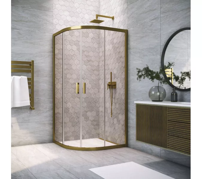 Душевой уголок Vegas Glass ZS TUR Novo 90 05 05 90x90 см, профиль бронза, стекло бронза