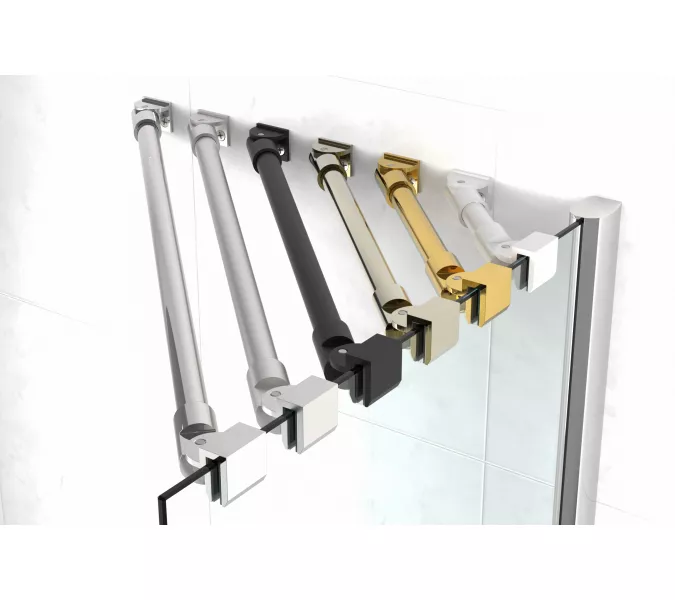 Душевая дверь в нишу Vegas-Glass 155 см EP-F-1 NOVO h2000 155 03 01 L профиль золото матовое, стекло прозрачное, изображение 4