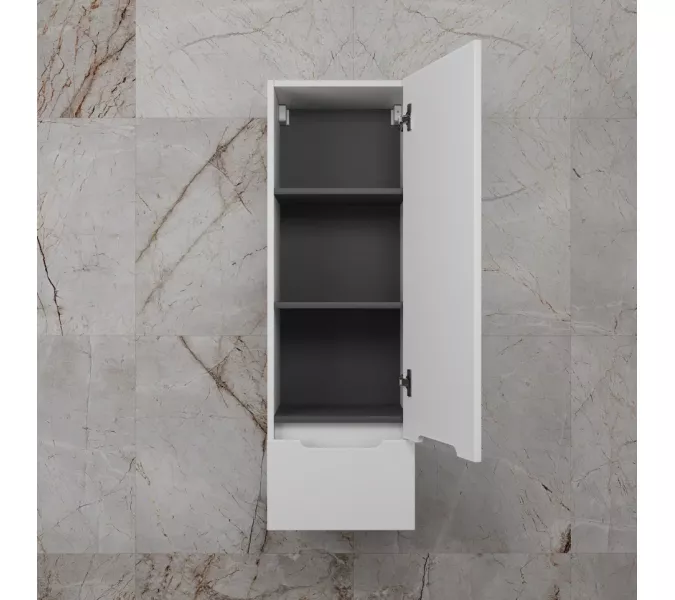 Колонна подвесная "Матис" 36 см, 1 ящик, Белый матовый, PLUS, ЭМАЛЬ, Выбрать цвет: Белый, изображение 3