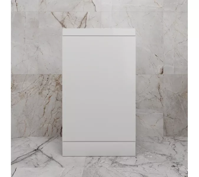 Тумба напольная "МОНО 50" с раковиной ASTI 50, белый глянец, Выбрать цвет: Белый глянец, Внешний вид: с белой раковиной