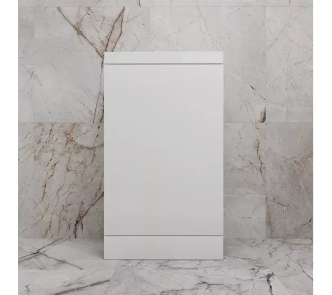 Тумба напольная "МОНО 50" с раковиной ASTI 50, белый софт, Выбрать цвет: Белый софт, Внешний вид: с белой раковиной