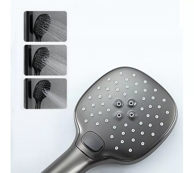 Лейка душевая ACWEN без шланга  графит, Выбрать цвет: Графит, изображение 4