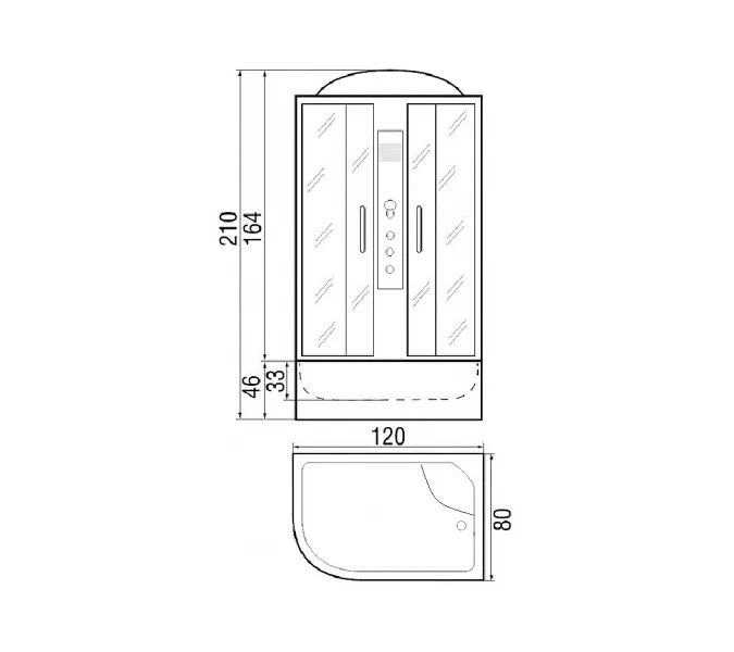 Душевая кабина River DUNAY TH /R  120х90 тонированное/высокий поддон(44см), изображение 17