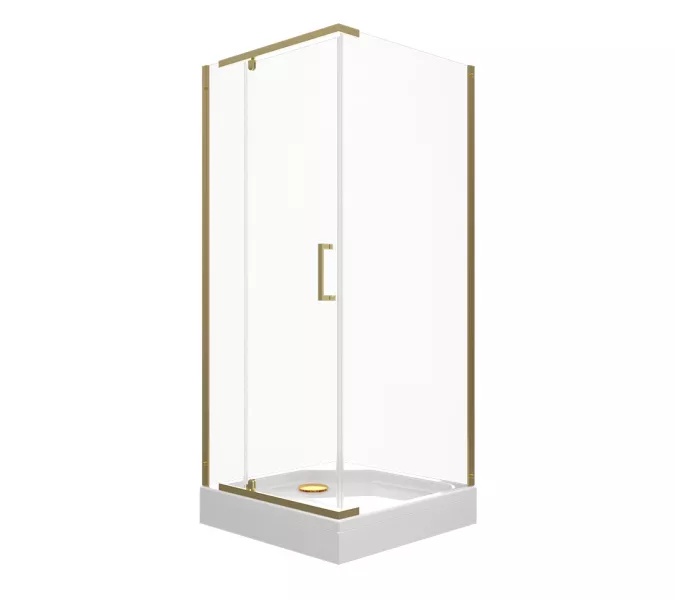 Душевое ограждение  Triton "ТЕРРА-ГОЛД" (низкий поддон) 90х90 квадрат, Цвет профиля: Золото, изображение 3