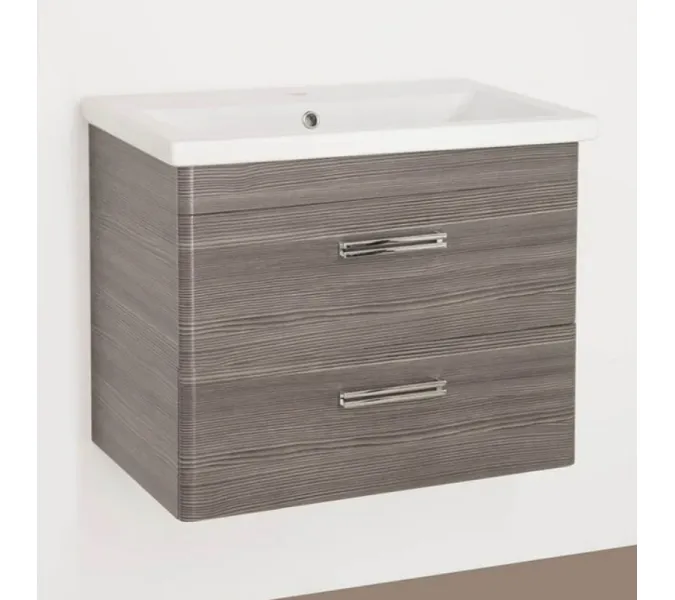 Тумба подвесная Style Line "Лотос 80" с раковиной Комо , Шелк зебрано, PLUS