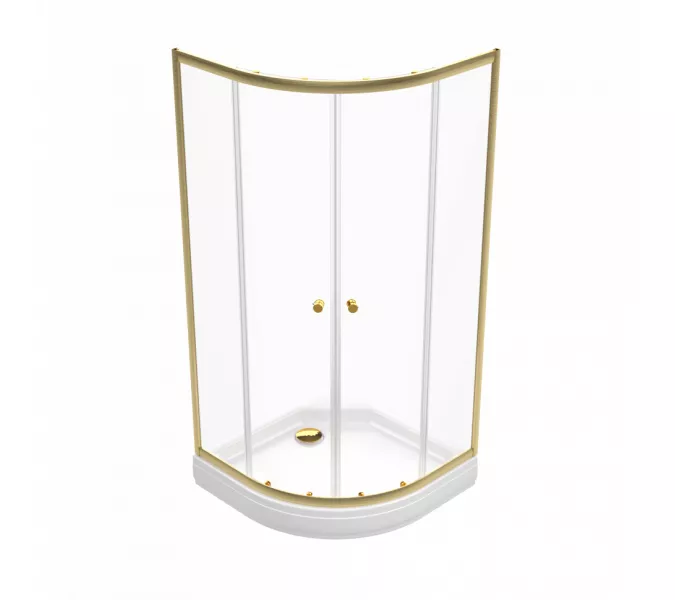 Душевое ограждение  Triton «АЛЬФА-ГОЛД» (низкий поддон), Цвет профиля: Золото, Тип поддона: Низкий, Выбрать размер: 90х90, изображение 4