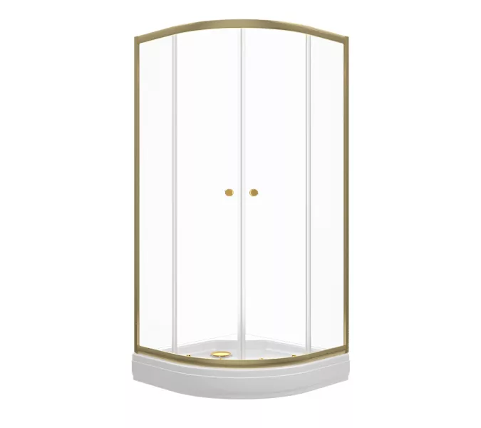 Душевое ограждение  Triton «АЛЬФА-ГОЛД» (низкий поддон), Цвет профиля: Золото, Тип поддона: Низкий, Выбрать размер: 90х90, изображение 3