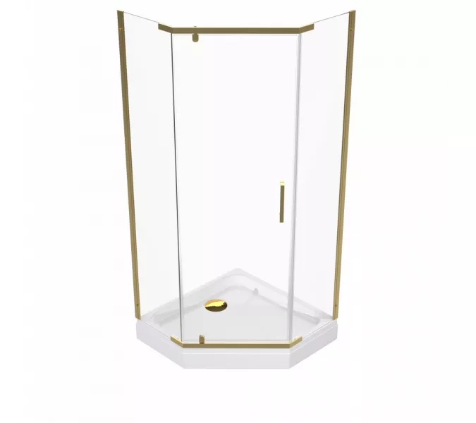 Душевое ограждение  Triton "ДЕКА-ГОЛД", Цвет профиля: Золото, Тип поддона: Низкий, Выбрать размер: 90х90, изображение 4