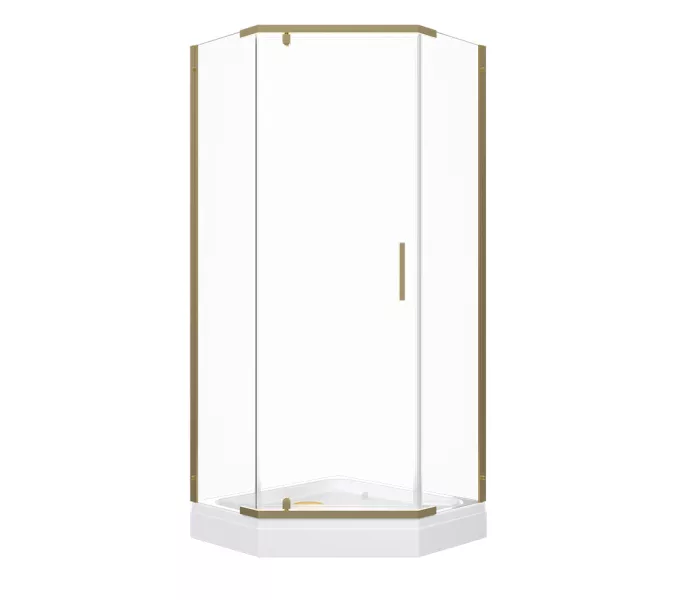 Душевое ограждение  Triton "ДЕКА-ГОЛД", Цвет профиля: Золото, Тип поддона: Низкий, Выбрать размер: 90х90, изображение 3