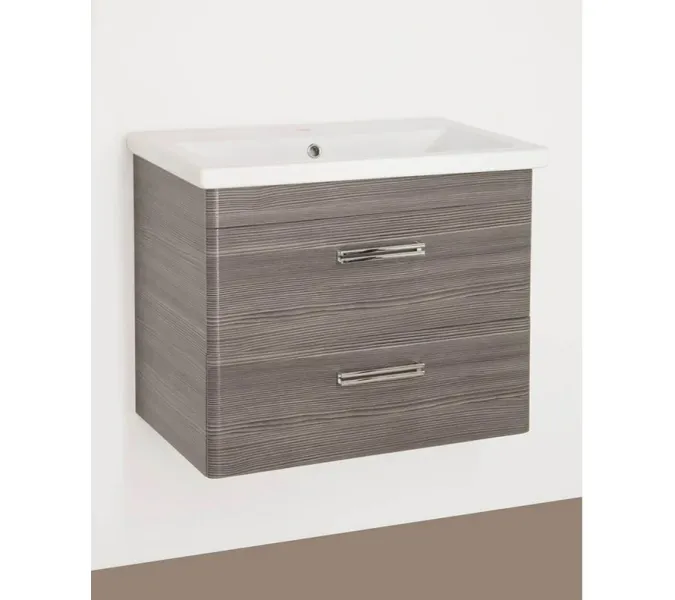 Тумба подвесная Style Line "Лотос 80" с раковиной Комо , Шелк зебрано, PLUS, изображение 2