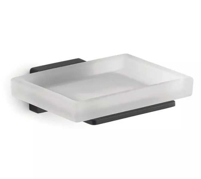 Gedy Atena, настенная стеклянная мыльница, цвет черный матовый