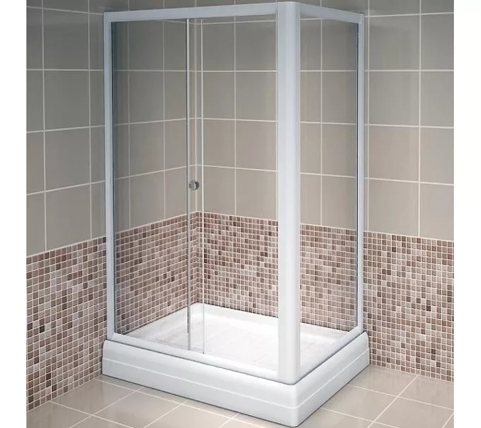 Душевой угол Radomir ВЕРЧЕЛЛИ  80х120 прозрачный/низкий поддон, Цвет стекла: прозрачное, Цвет профиля: Белый, Тип поддона: Низкий, Ориентация: Левая