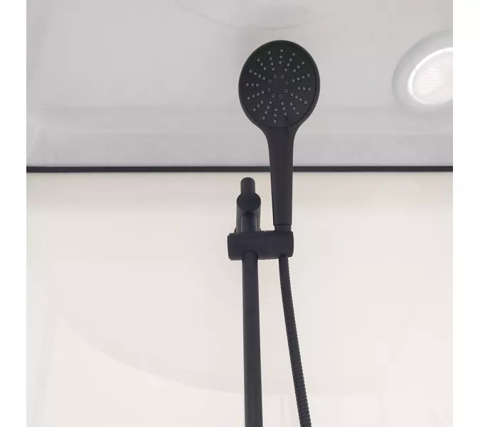 Душевая кабина Triton ПРАЙМ-БЛЭК 90*90 А  стекло прозрачное, Цвет стекла: прозрачное, Цвет профиля: Черный, Тип поддона: Низкий, Выбрать размер: 90х90, Наличие крыши: есть, изображение 11