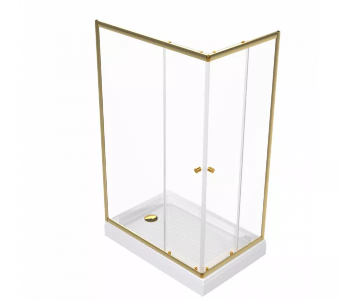 Душевое ограждение  Triton "ДЕКА-ГОЛД", Цвет профиля: Золото, Тип поддона: Низкий, Выбрать размер: 90х90, изображение 5