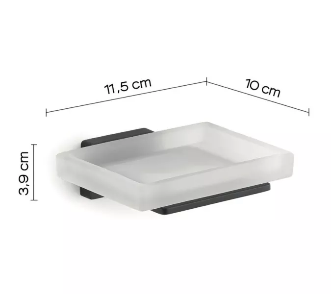 Gedy Atena, настенная стеклянная мыльница, цвет черный матовый, изображение 2