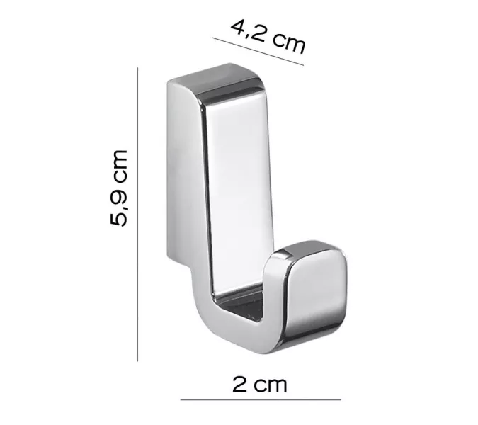 Gedy Samoa, набор из 2-х крючков, цвет хром, изображение 2