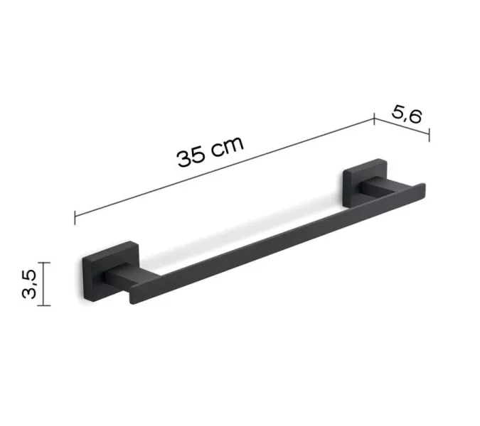 Gedy Atena, полотенцедержатель, длина 35 см, цвет черный матовый, изображение 2