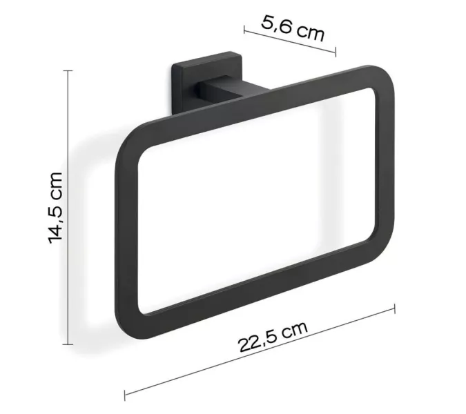 Gedy Atena, полотенцедержатель - кольцо, цвет черный матовый, изображение 2