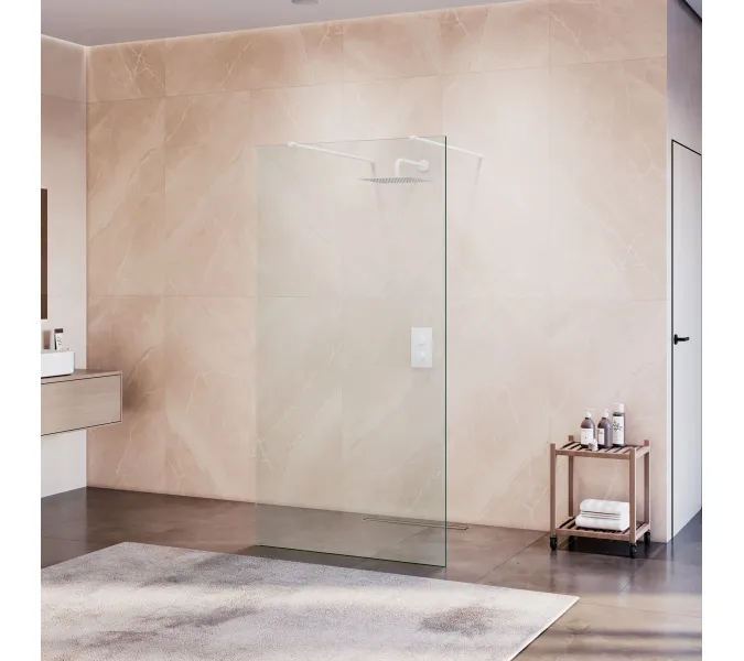 Душевая перегородка RGW WA-016W, Цвет стекла: прозрачное, Цвет профиля (вариация): Белый, Выбрать размер: 140, изображение 2