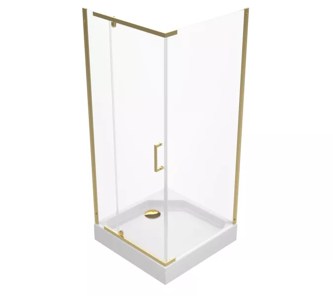 Душевое ограждение  Triton "ТЕРРА-ГОЛД" (низкий поддон) 90х90 квадрат, Цвет профиля: Золото, изображение 4