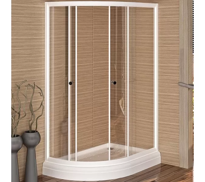 Душевой угол  Radomir  СОУЛ  прозрачный , с поддоном, Цвет стекла: прозрачное, Цвет профиля: Белый, Тип поддона: Низкий, Выбрать размер: 120х80, Ориентация: Правая