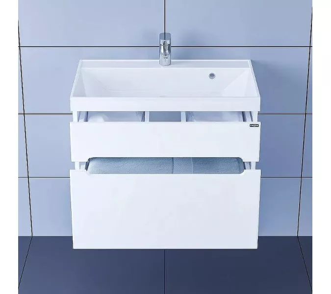 Тумба для умывальника СанТа Лондон 70 подвесная 2 ящика, изображение 4