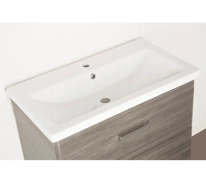 Тумба подвесная Style Line "Лотос 80" с раковиной Комо , Шелк зебрано, PLUS, изображение 5