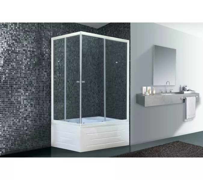 Душевой угол Royal Bath RB 8100BP/RB8120BP прямоугольный, Цвет стекла: прозрачное, Цвет профиля: Белый, Выбрать размер: 120x80, Ориентация: правая, изображение 2