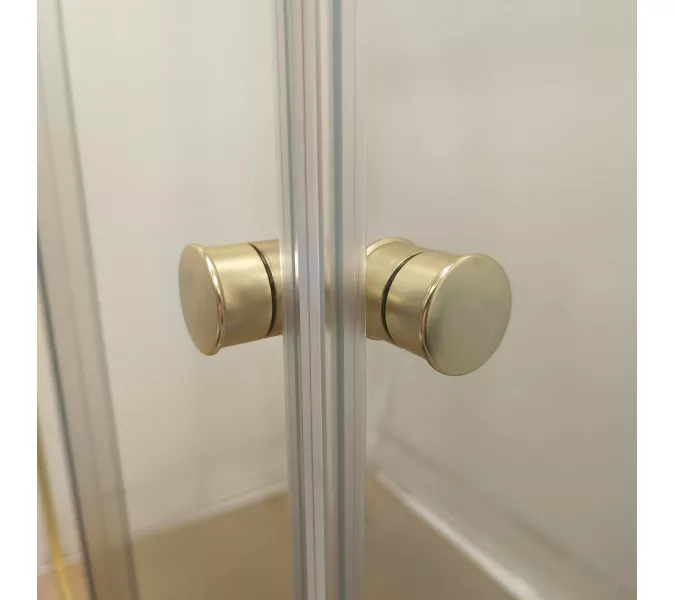 Душевое ограждение Triton "ВЕНТА-ГОЛД"  низкий поддон, Цвет стекла: прозрачное, Цвет профиля: Золото, Выбрать размер: 120х80, изображение 9