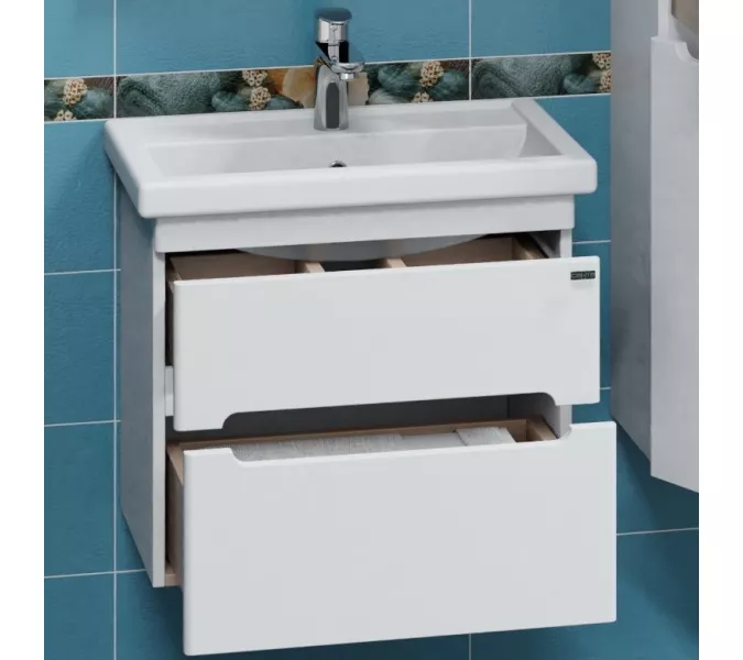 Тумба для умывальника СанТа Лондон 60 подвесная 2 ящика, изображение 2