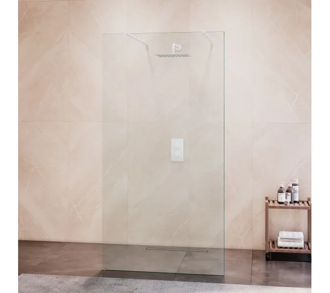 Душевая перегородка RGW WA-016W, Цвет стекла: прозрачное, Цвет профиля (вариация): Белый, Выбрать размер: 140