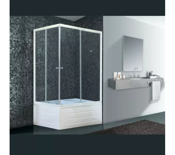 Душевой угол Royal Bath RB 8100BP/RB8120BP прямоугольный, Цвет стекла: прозрачное, Цвет профиля: Белый, Выбрать размер: 120x80, Ориентация: правая