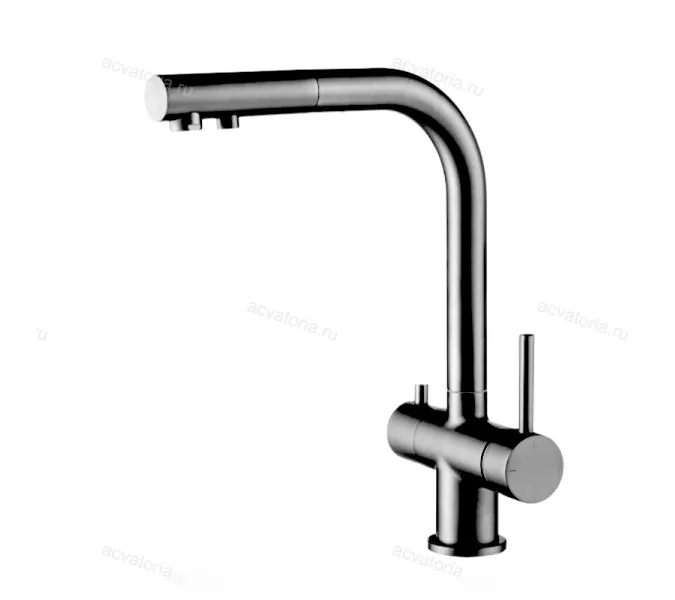 Смеситель для кухни Timo Saona 2356/18FL черное золото с подключением фильтра и выдвижной лейкой