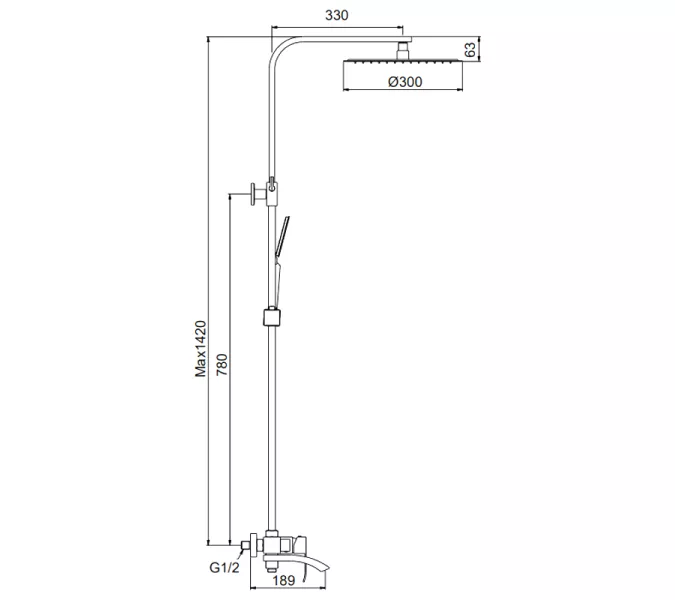 Душевая стойка со смесителем Frap F24803-1, изображение 8