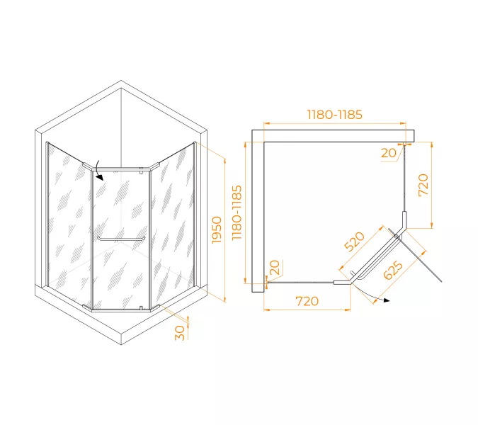 Душевой уголок RGW PA-081 120*120, изображение 3