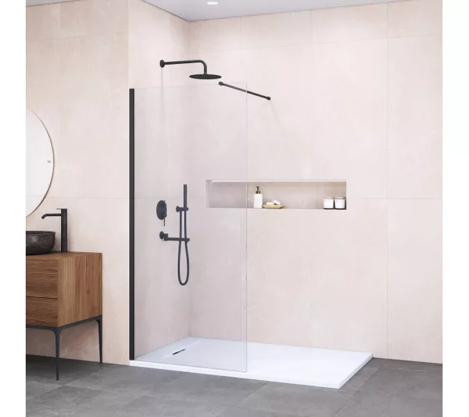 Душевая перегородка RGW WA-010B прозрачное/черный 120*195