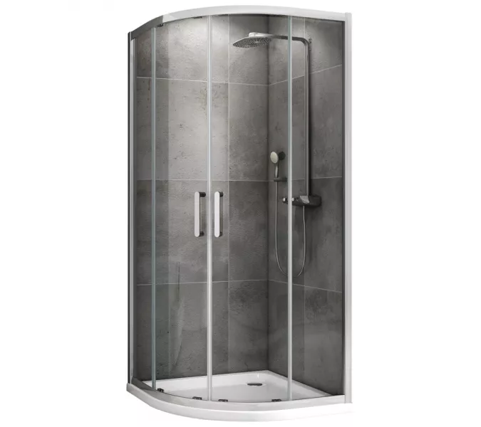 Душевой уголок ABBER Schwarzer Diamant трапеция, прозрачное / хром 100х100