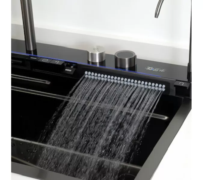 Многофункциональная мойка Ceruttispa GLORIA II nano black (серая) из нержавеющей стали, кухонная, изображение 12