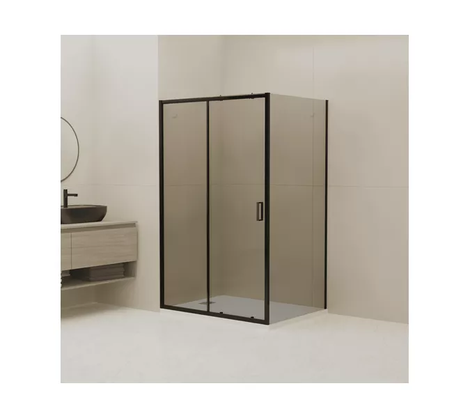 Душевой уголок RGW CL-133B (CL-13B + Z-03B) тонированное/черный, Цвет стекла: тонированное, Цвет профиля: Черный, Выбрать размер: 150х90