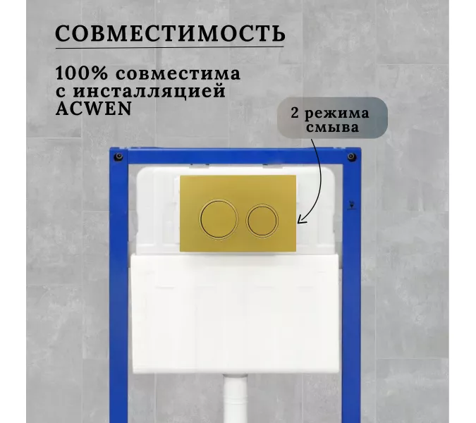 Кнопка для инсталляции ACWEN золото матовое, Выбрать цвет: Золото матовое, изображение 4