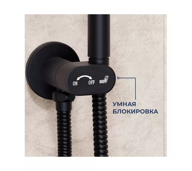 Гигиенический душ со смесителем RGW SP-210B, Выбрать цвет: Черный, изображение 3