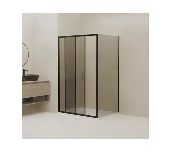 Душевой уголок RGW CL-133B (CL-13B + Z-03B) тонированное/черный, Цвет стекла: тонированное, Цвет профиля: Черный, Выбрать размер: 150х90, изображение 2