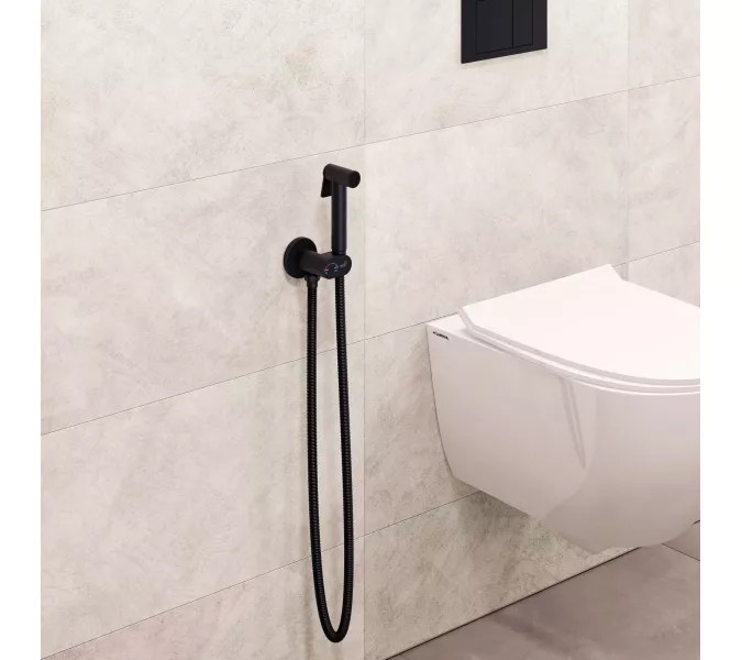 Гигиенический душ со смесителем RGW SP-213B, Выбрать цвет: Черный, изображение 3