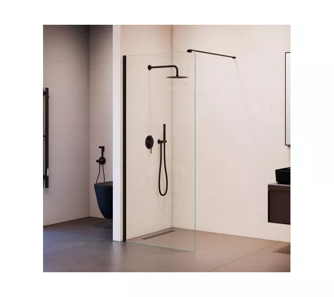Душевая перегородка RGW WA-210B прозрачное стекло, Цвет стекла: прозрачное, Цвет профиля: Черный, Выбрать размер: 70, изображение 3