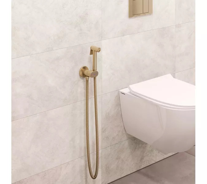 Гигиенический душ со смесителем RGW SP-213Gb, Выбрать цвет: Золото, изображение 3