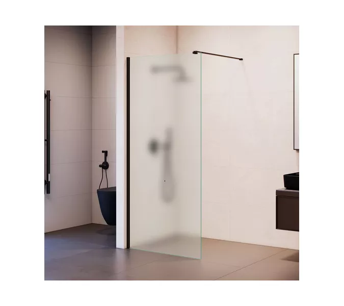 Душевая перегородка RGW WA-210B матовое стекло, Цвет стекла: матовое, Цвет профиля: Черный, Выбрать размер: 70, изображение 3