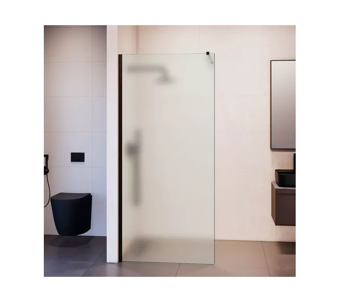 Душевая перегородка RGW WA-210B матовое стекло, Цвет стекла: матовое, Цвет профиля: Черный, Выбрать размер: 70, изображение 4