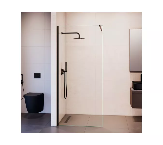Душевая перегородка RGW WA-210B прозрачное стекло, Цвет стекла: прозрачное, Цвет профиля: Черный, Выбрать размер: 70, изображение 4